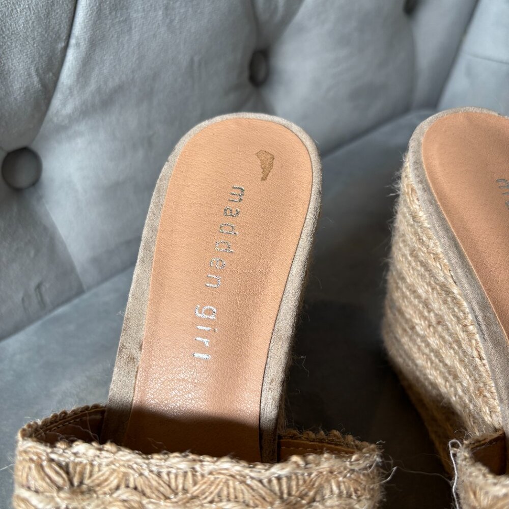 Madden Girl Graciee Jute Wedge Slides Natural Woven – Women’s 7.5 - Picture 8 of 11